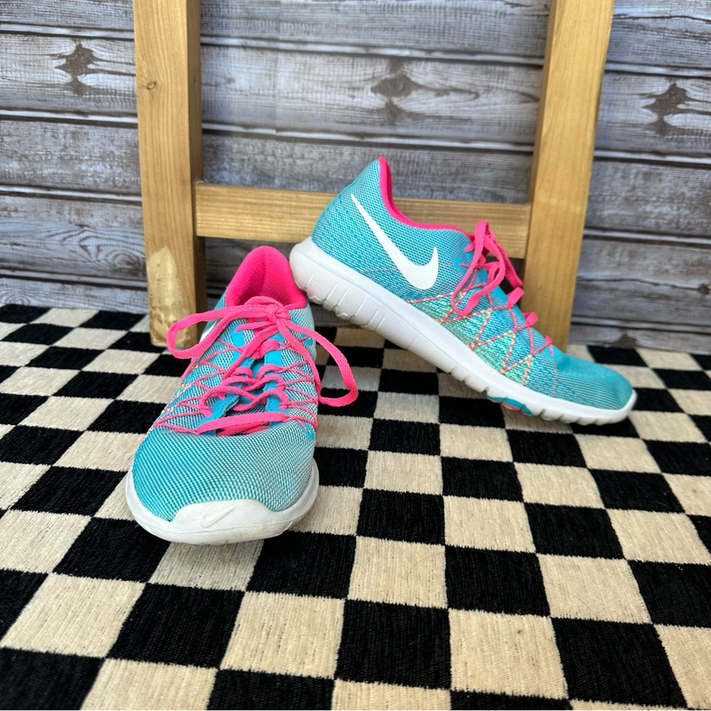 Nike Blue and Pink Athletic Shoes with Sporty Design